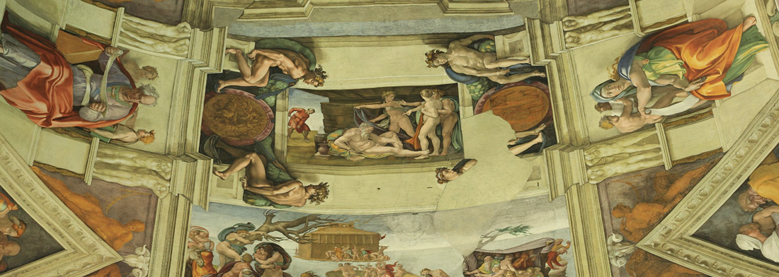 1ère moitié du XVIème siècle - Ivresse de Noé - Chapelle Sixtine - capture d'écran visite virtuelle