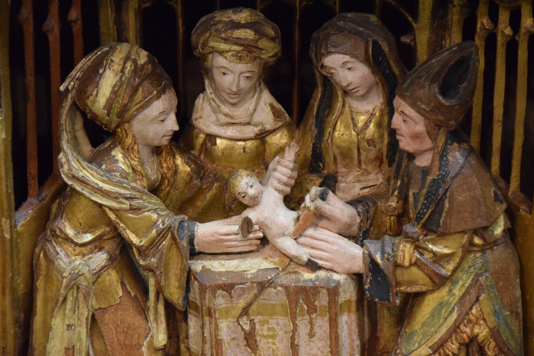 Circoncision - Détail du retable de Fisenne conservé au musée Gaspar d'Arlon (Belgique)