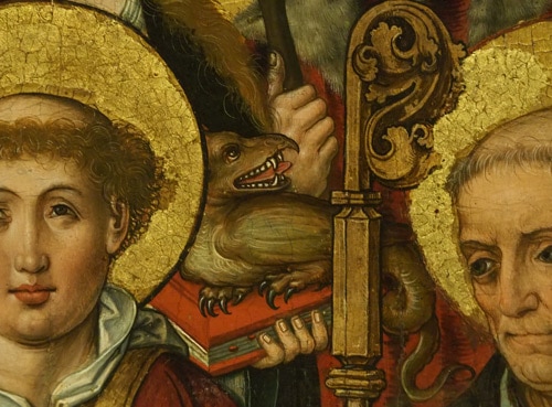 Détail - Saints auxiliaires peint par Nicolaus Schit vers 1495 –1500 et conservé au Historisches Museum Frankfurt inv B305