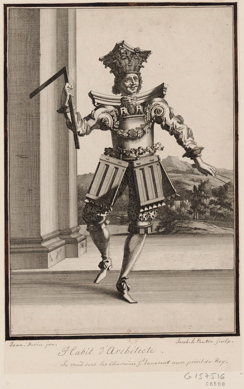 Habit de Musicien, Jean Berain (dessin) et Jacques Lepautre (gravure) - Gallica/BNF