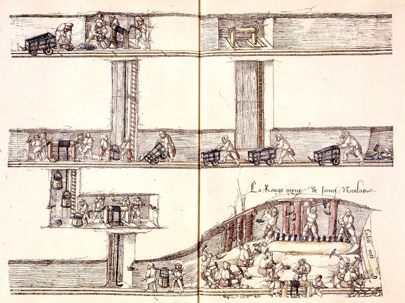 Les galeries de la mine - Heinrich Gross - Gallica/BNF