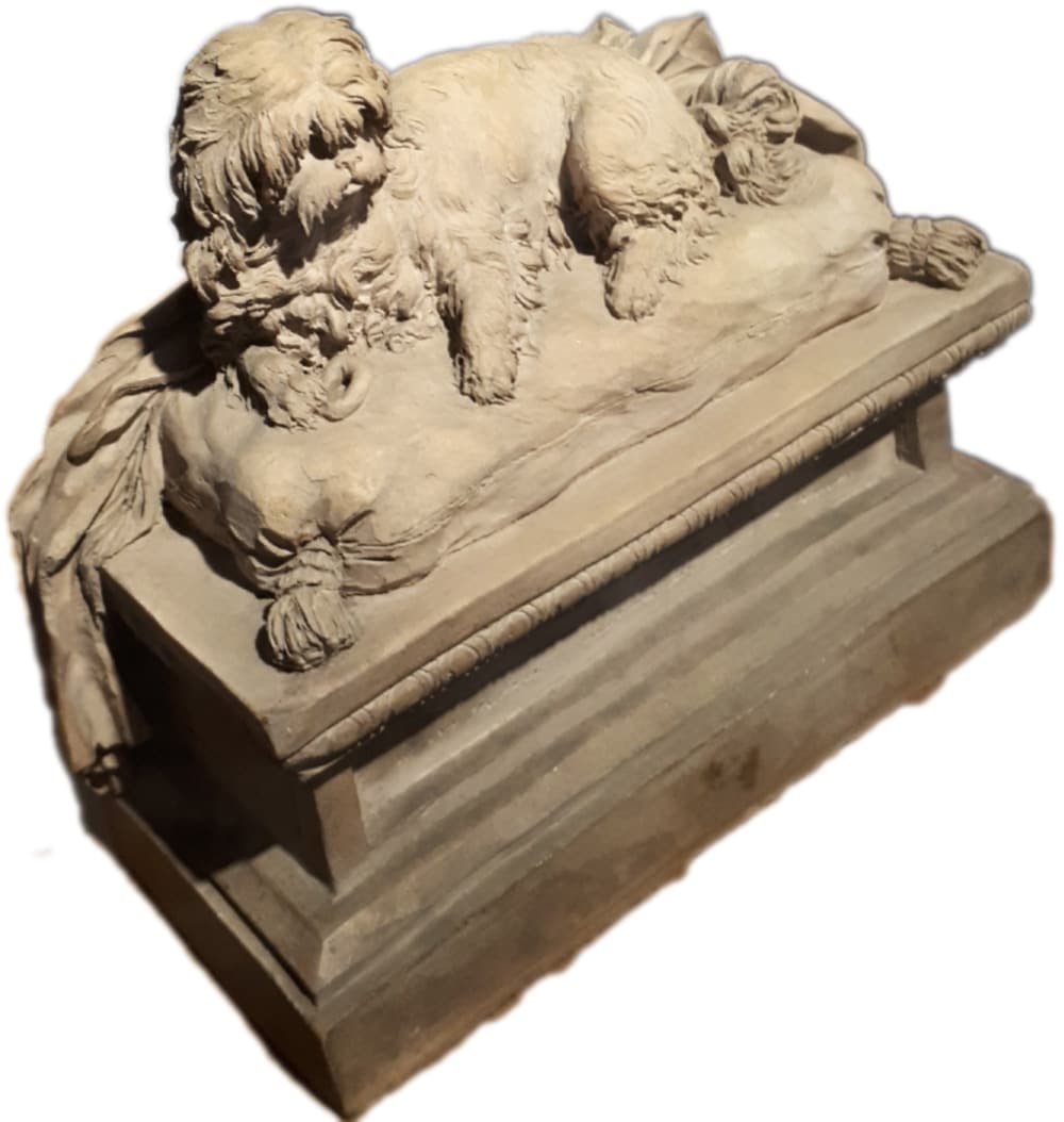 Claudion, Monument pour un chien, vers 1780-1785, Terre cuite, H. 16,50 cm L. 18 cm P. 8 cm - Présentée au Musée Cognacq-Jay
