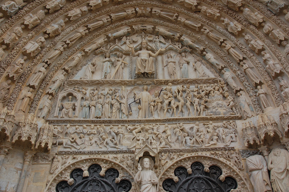 Tympan du portail central de la cathédrale de Bourges -