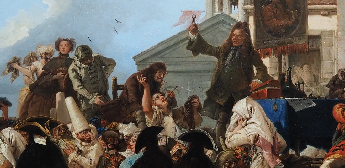 Détail - L'arracheur de dents ou le charlatan, Giandomenico Tiepolo, 1754, musée du Louvre