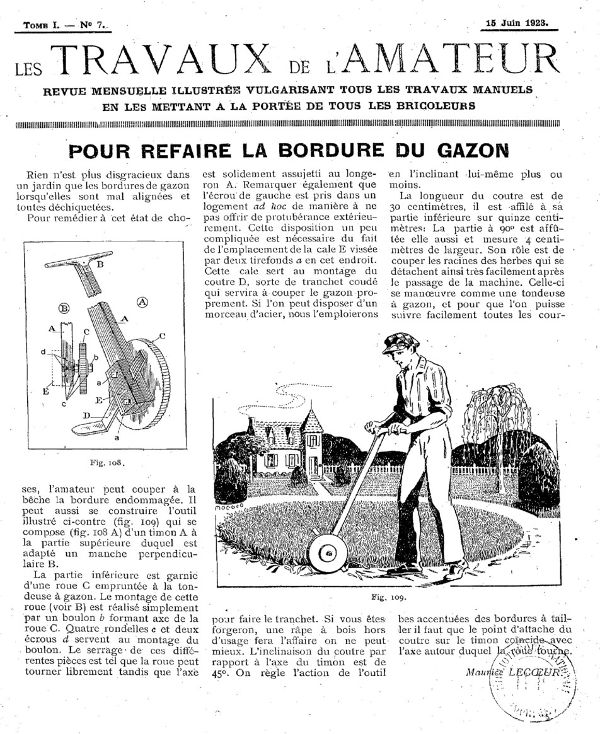Préoccupé par vos bordures de gazon, nous avons ce qu'il vous faut ! - Gallica/BNF