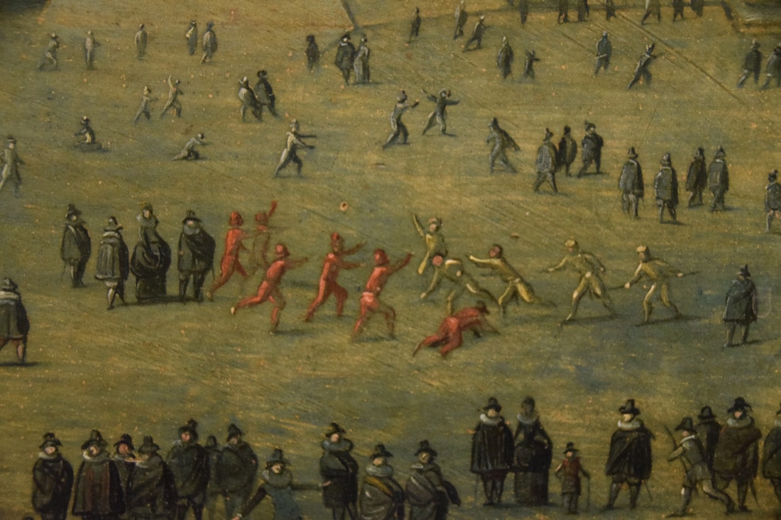 détail - Louis de Caullery- Le plaisir de la glace sur l'Escaut près d'Anvers - début 17ème siècle - Landesmuseum Mainz