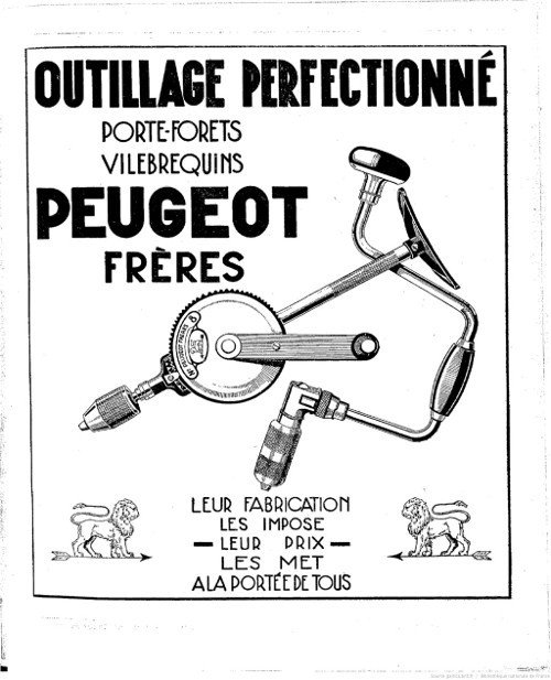 Outillage perfectionné Peugeot frères - Gallica/BNF
